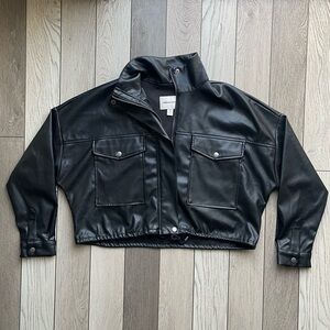 INDUSTRY Black Cropped Leather Jacket
